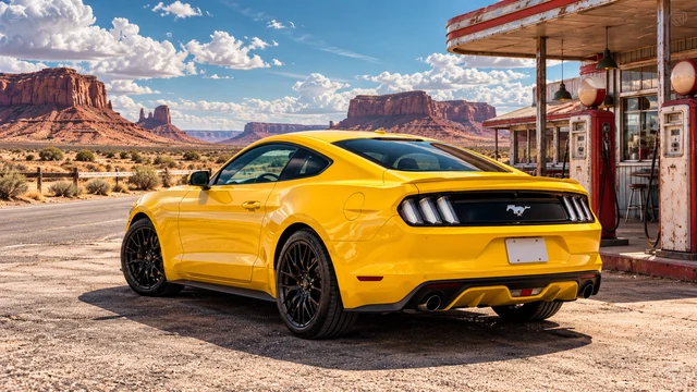 KI-Wallpaper – Ford Mustang, kreative amerikanische Szene